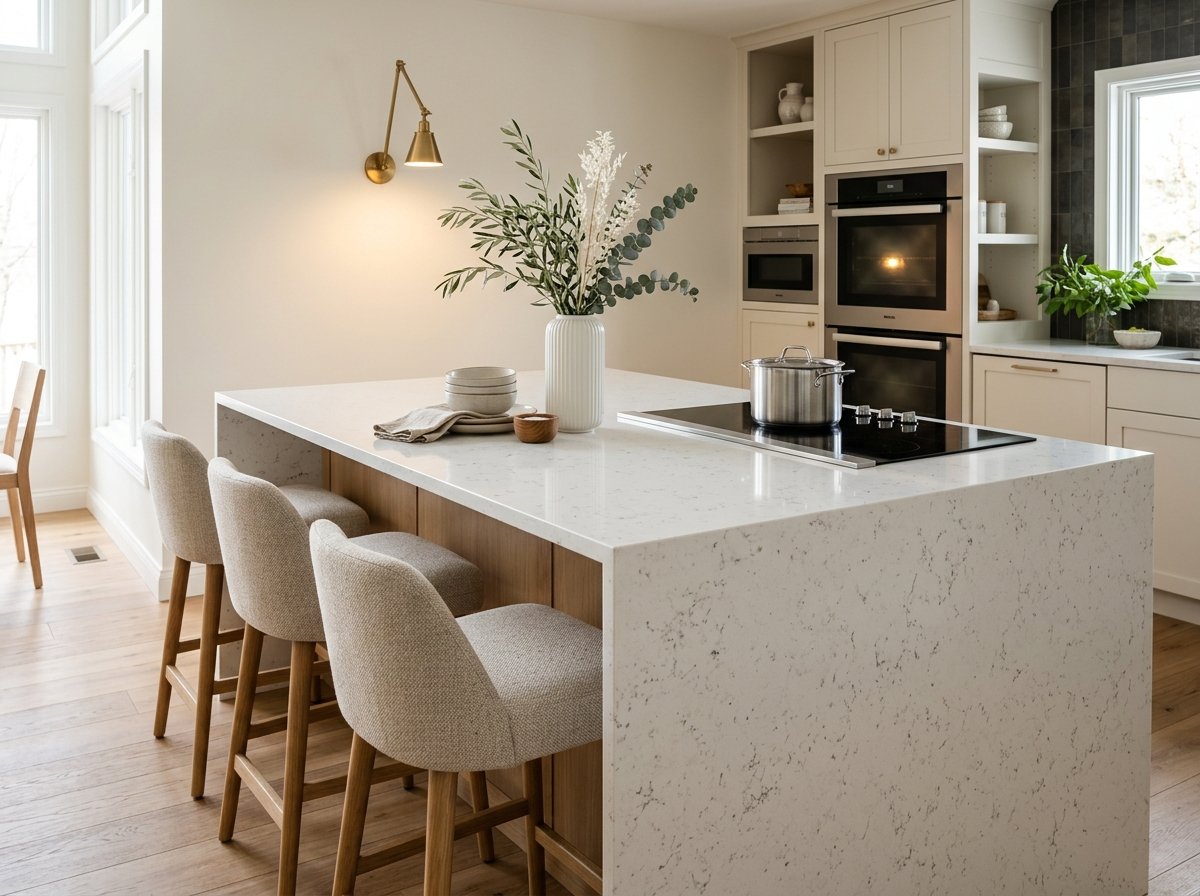 Cuisine contemporaine avec îlot — Prospex Rénovation